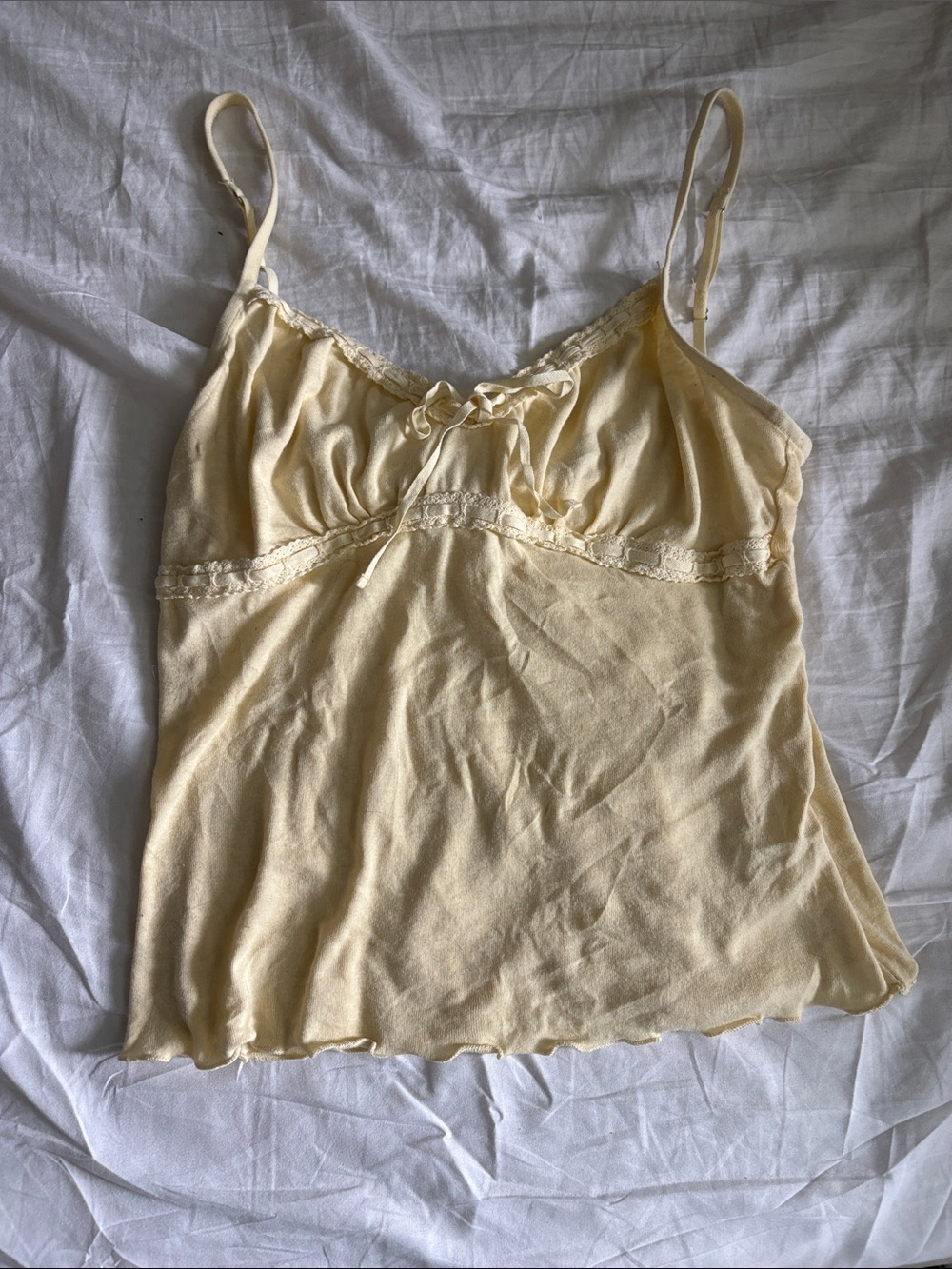Brandy Melville Cream Lace-Trim Camisole